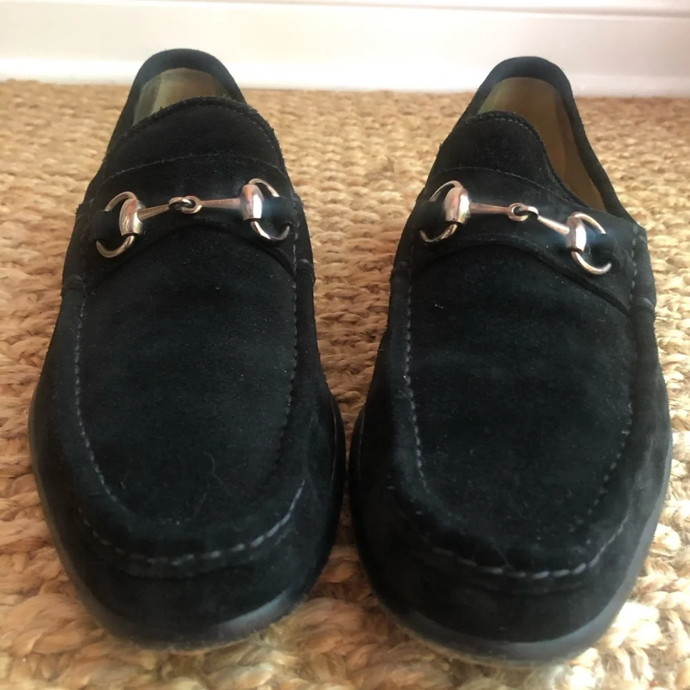 Gucci: Suede Horsebit Loafer. Vintage. Black. Size 9 D